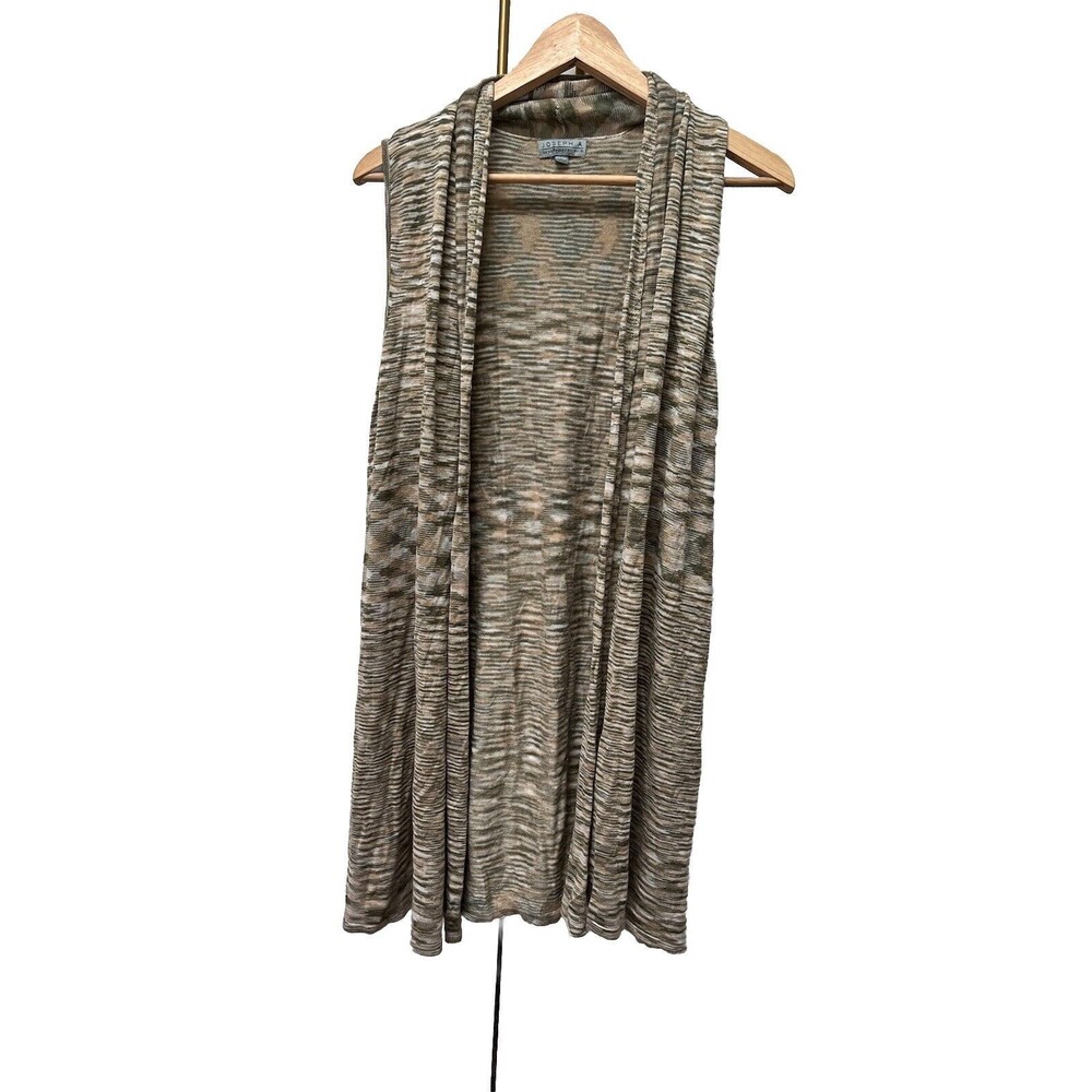 Joseph A. Qu’est Ce Que C’est Silk? Sz L Long Sleeveless Vest Sweater Knitted
